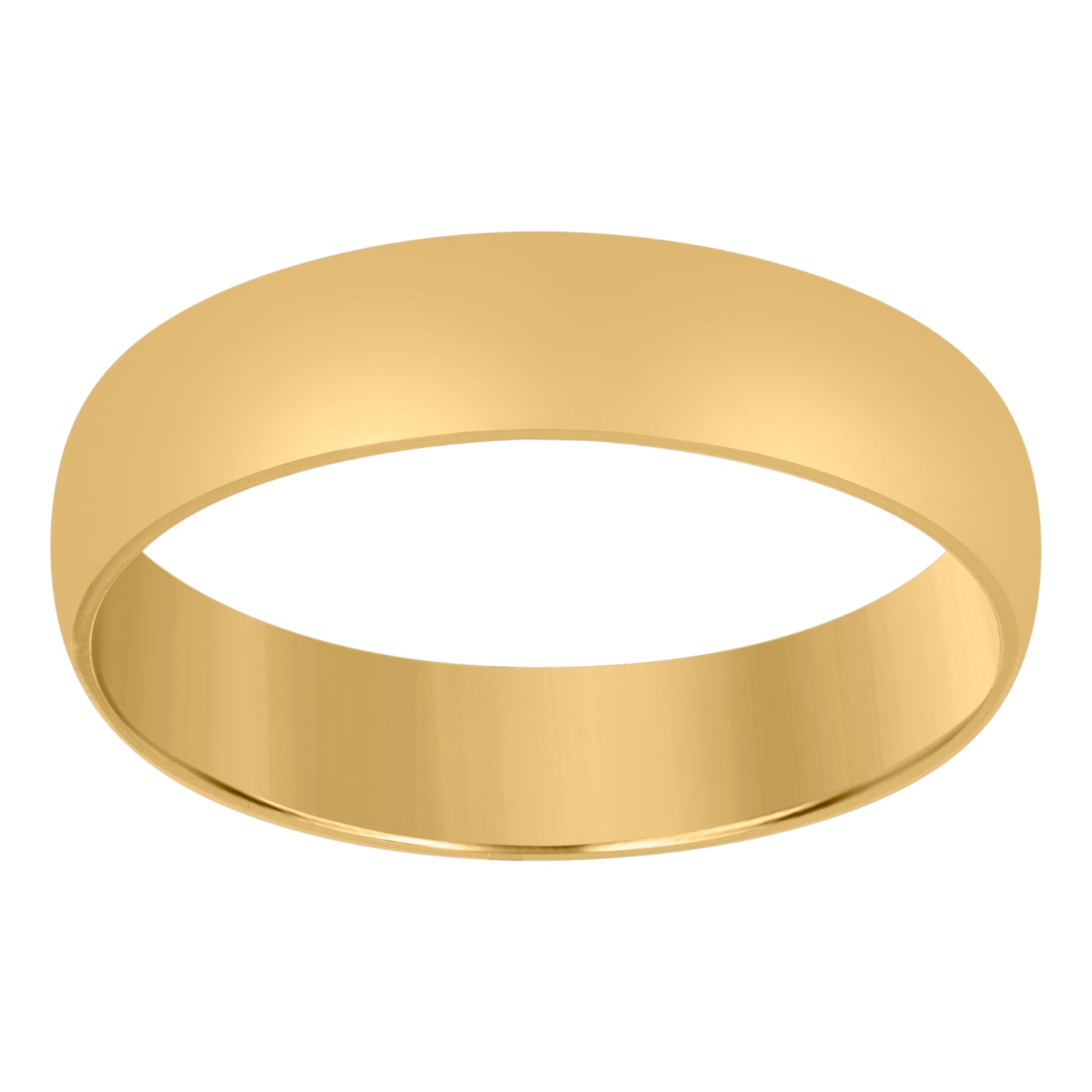 14K Yellow Gold Unisex Dome Polished Regular-Fit Bridal Anniversary Engagement WeddingBand Ring