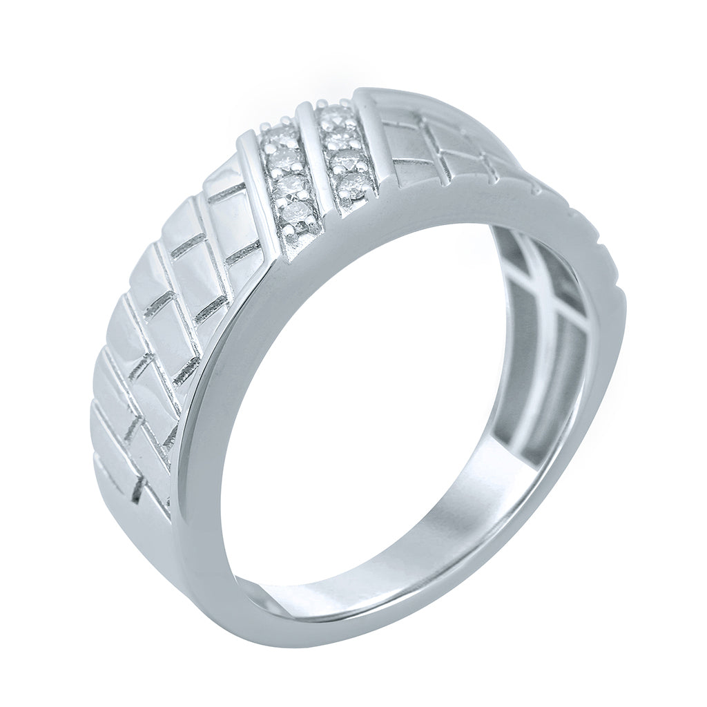 10K White Gold 0.17 Cttw Diamond Mens Band