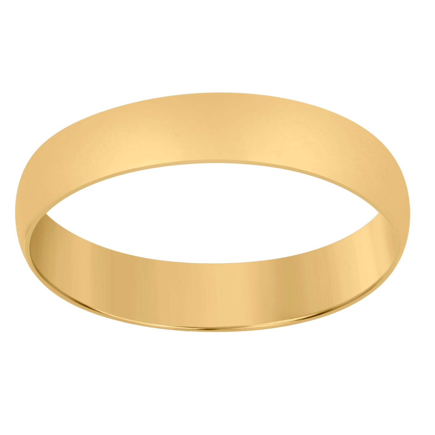 14K Yellow Gold Unisex Dome Polished Regular-Fit Bridal Anniversary Engagement WeddingBand Ring