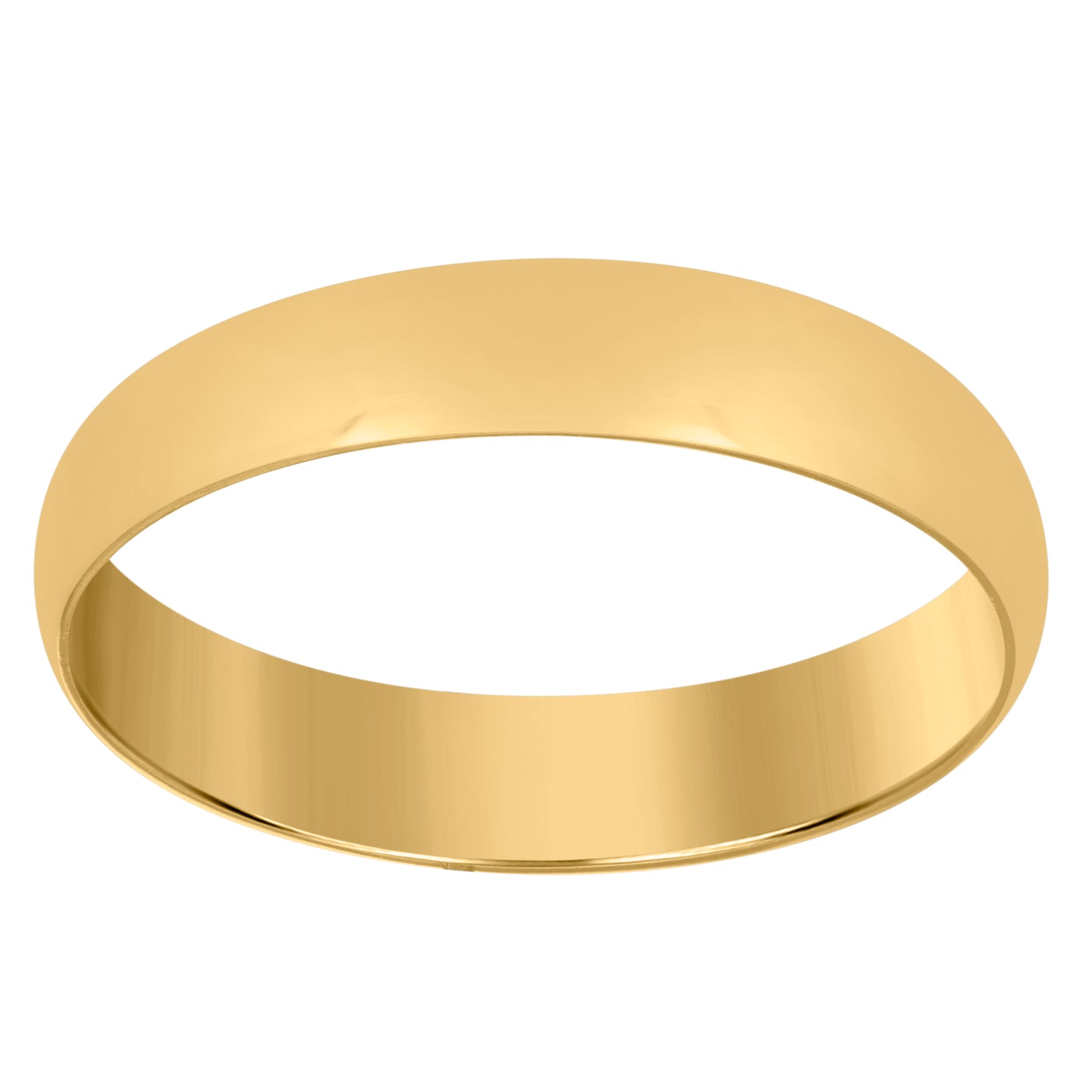 14K Yellow Gold Unisex Dome Polished Regular-Fit Bridal Anniversary Engagement WeddingBand Ring