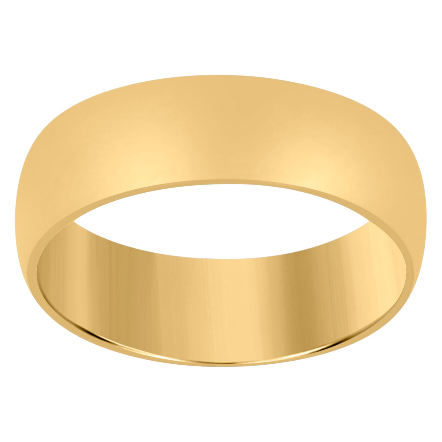 14K Yellow Gold Unisex Dome Polished Regular-Fit Bridal Anniversary Engagement WeddingBand Ring