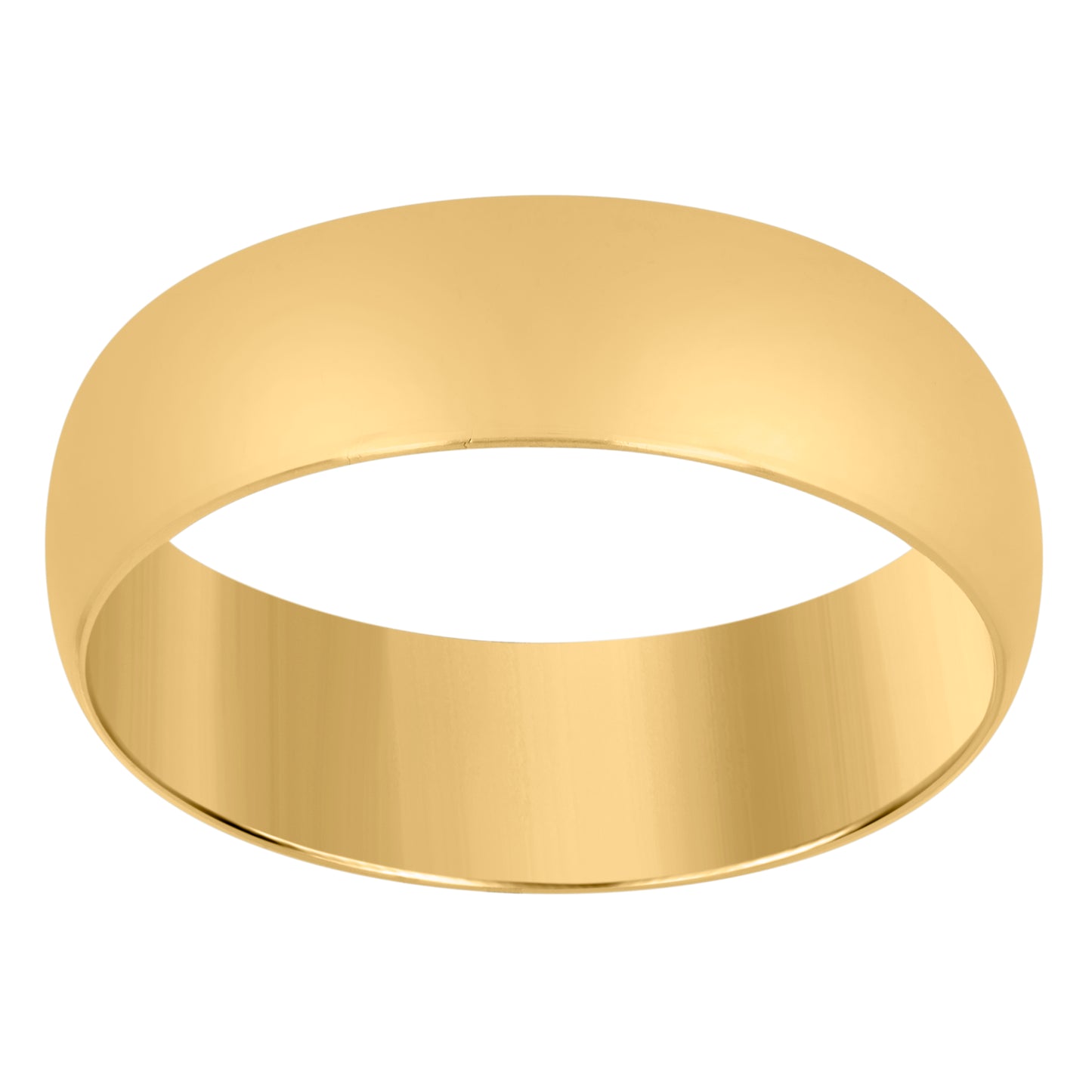 14K Yellow Gold Unisex Dome Polished Regular-Fit Bridal Anniversary Engagement WeddingBand Ring