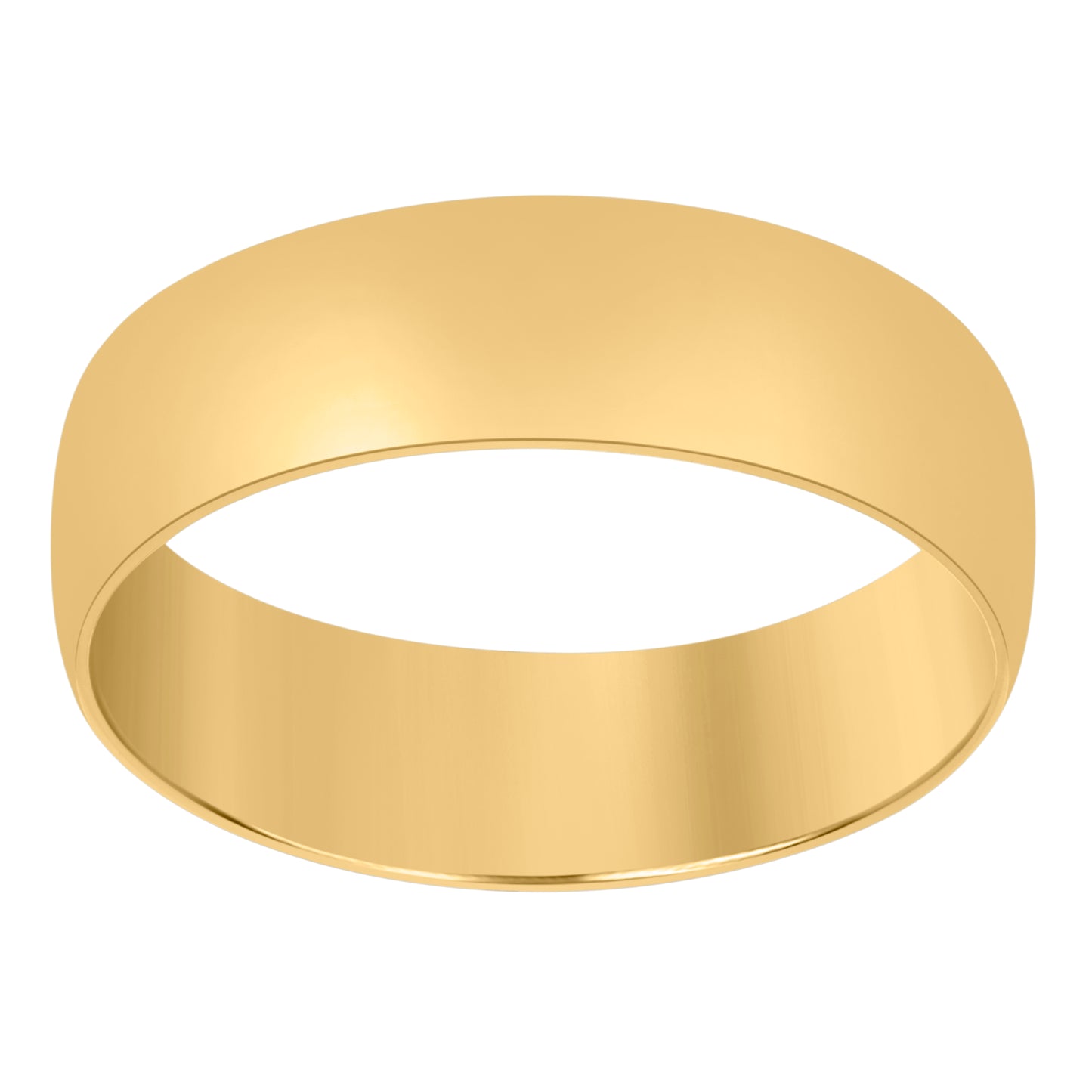 14K Yellow Gold Unisex Dome Polished Regular-Fit Bridal Anniversary Engagement WeddingBand Ring