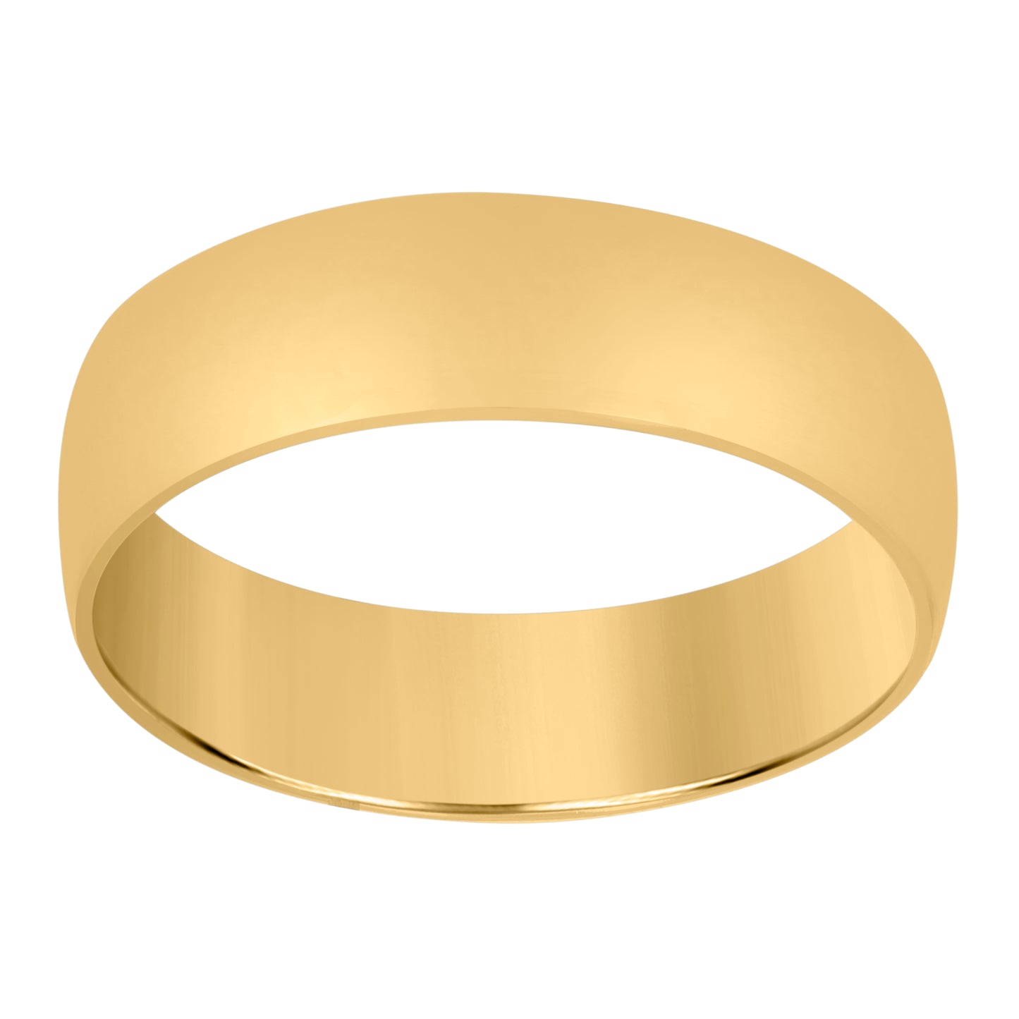 14K Yellow Gold Unisex Dome Polished Regular-Fit Bridal Anniversary Engagement WeddingBand Ring