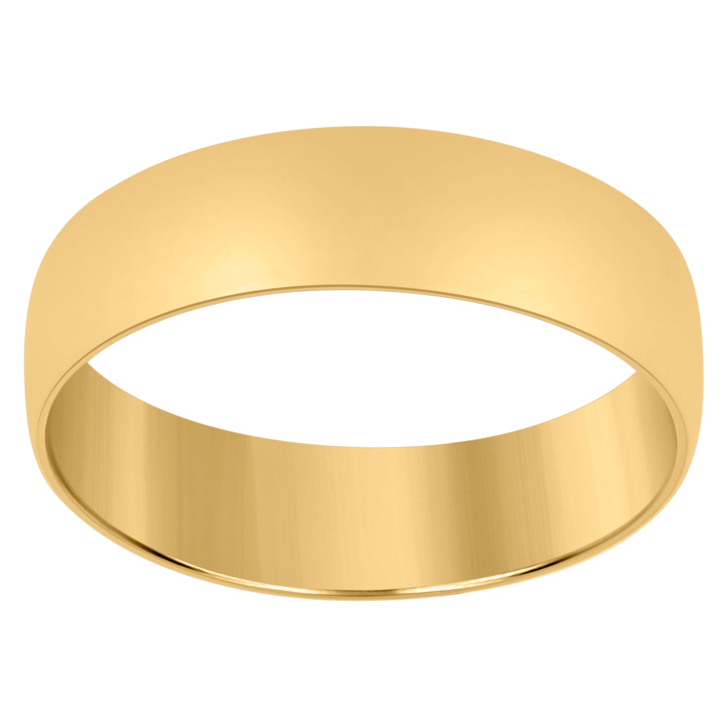 14K Yellow Gold Unisex Dome Polished Regular-Fit Bridal Anniversary Engagement WeddingBand Ring