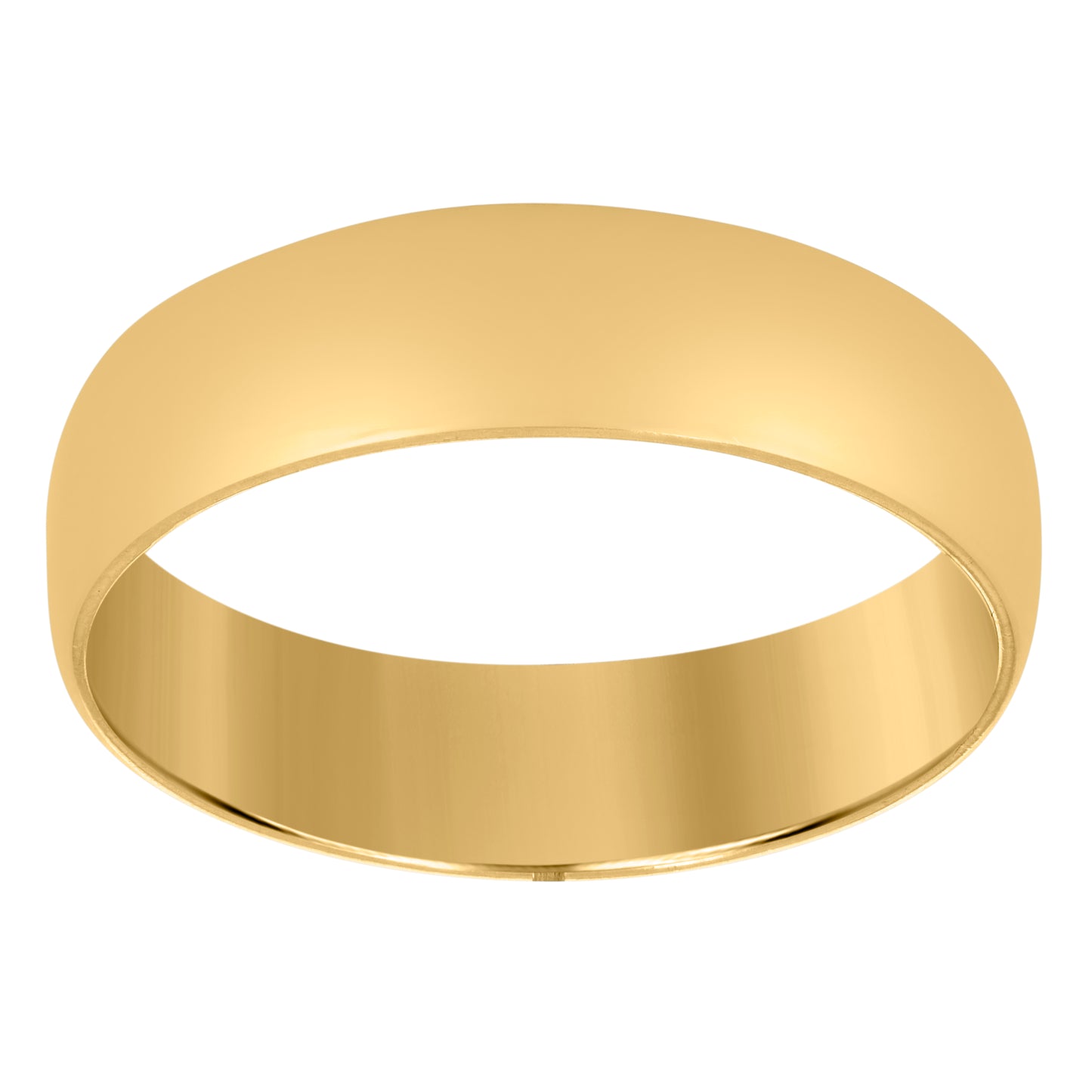 14K Yellow Gold Unisex Dome Polished Regular-Fit Bridal Anniversary Engagement WeddingBand Ring