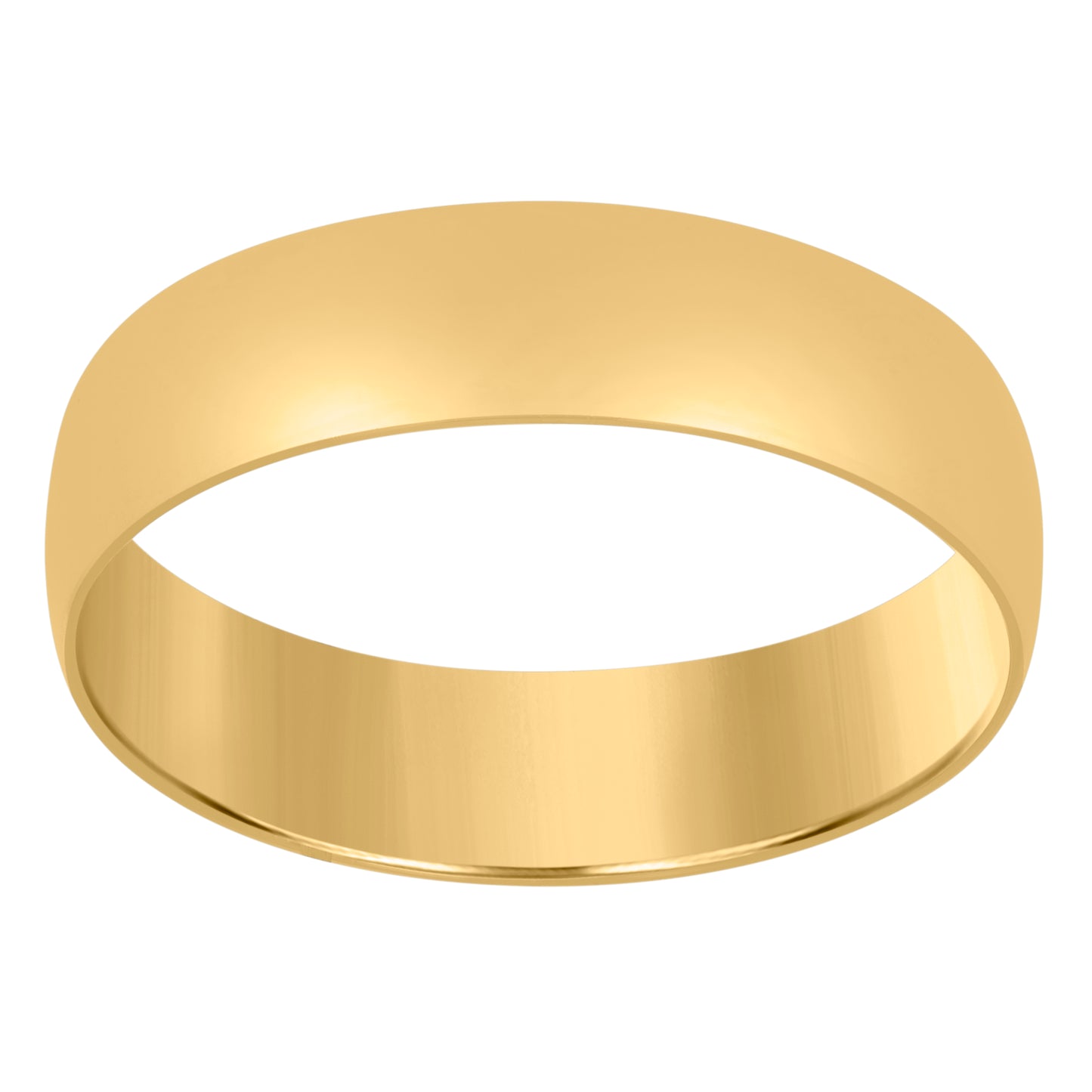 14K Yellow Gold Unisex Dome Polished Regular-Fit Bridal Anniversary Engagement WeddingBand Ring
