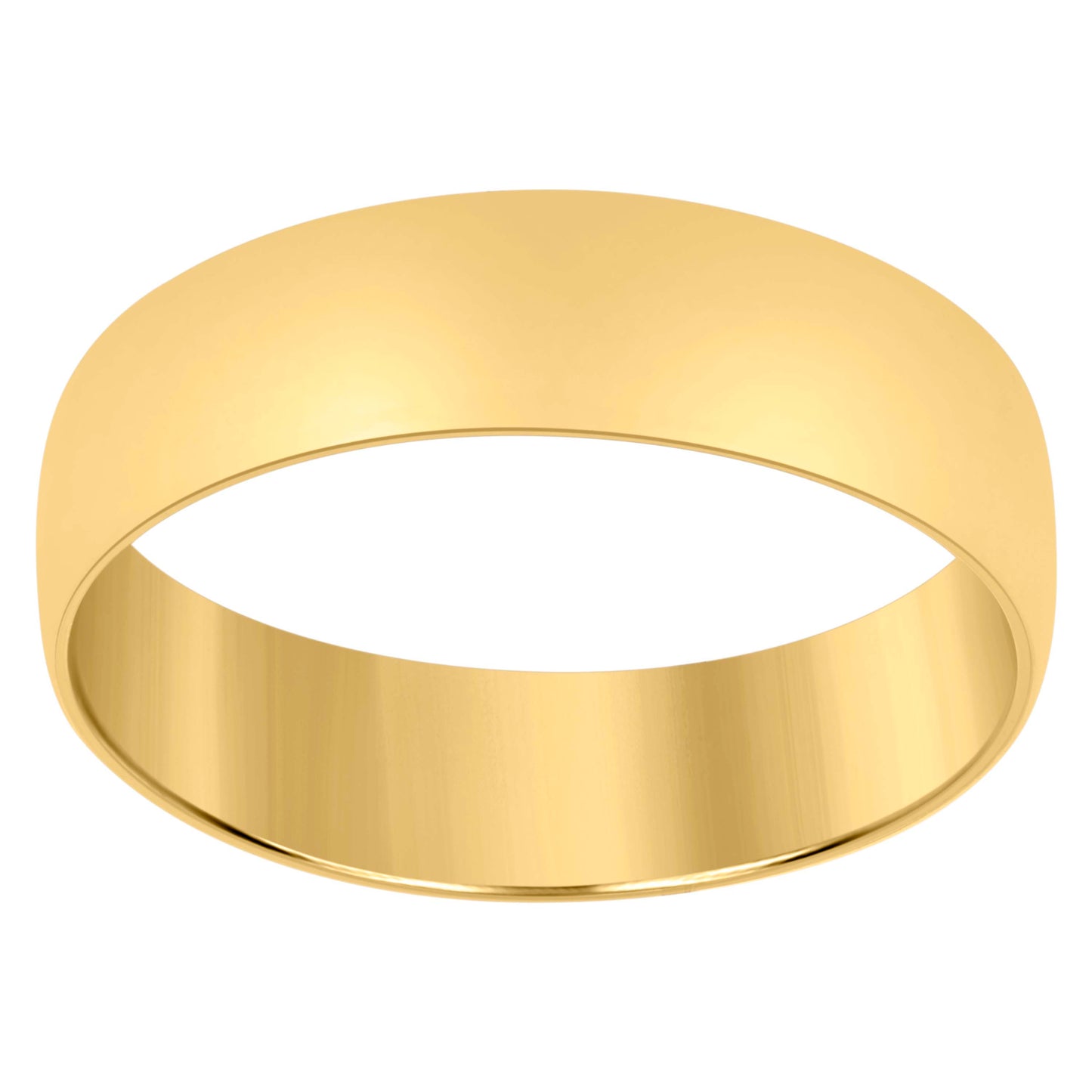 14K Yellow Gold Unisex Dome Polished Regular-Fit Bridal Anniversary Engagement WeddingBand Ring