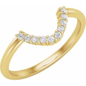14K Yellow Gold Round 6.5 Mm Si2-Si3, Gh :: 1/4 Ctw Polished 1/4 Ctw Natural Diamond Matching Band Size 7