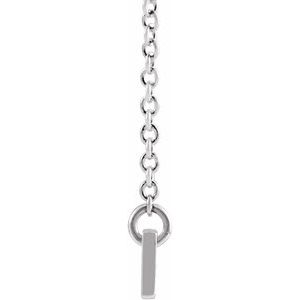 14K White Gold 34 X 4 Mm 16 In Polished Engravable Bar Necklace
