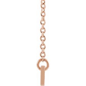14K Rose Gold 34 X 4 Mm 18 In Polished Engravable Bar Necklace