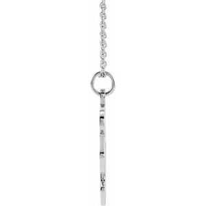 14K White Gold 15.65 X 12 Mm 16-18 In Polished Engravable Puzzle Piece Necklace