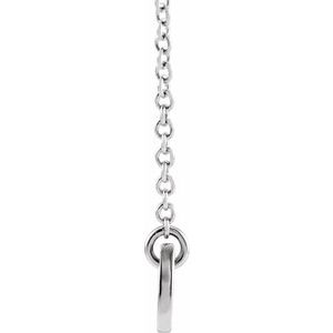 14K White Gold 26 X 4.7 Mm 18 In Polished Engravable Bar Necklace