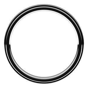 14K X1 White Gold Stepped-Edge Comfort-Fit Flat Band