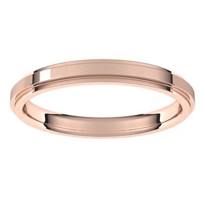 18K Yellow Or White Or Rose Gold Stepped-Edge Comfort-Fit Flat Band