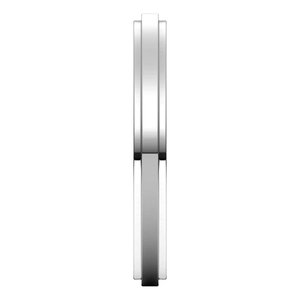 18K Yellow Or White Or Rose Gold Stepped-Edge Comfort-Fit Flat Band