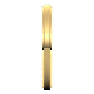 18K Yellow Or White Or Rose Gold Stepped-Edge Comfort-Fit Flat Band