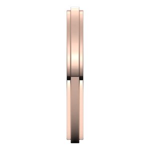 18K Yellow Or White Or Rose Gold Stepped-Edge Comfort-Fit Flat Band