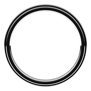 14K X1 White Gold Stepped-Edge Comfort-Fit Flat Band