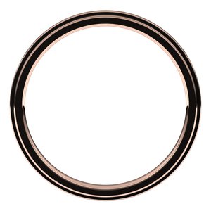 18K Yellow Or White Or Rose Gold Stepped-Edge Comfort-Fit Flat Band