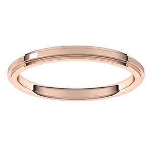 18K Yellow Or White Or Rose Gold Stepped-Edge Comfort-Fit Flat Band