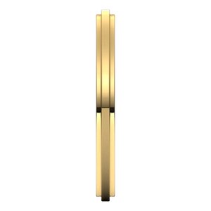 18K Yellow Or White Or Rose Gold Stepped-Edge Comfort-Fit Flat Band