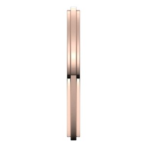 18K Yellow Or White Or Rose Gold Stepped-Edge Comfort-Fit Flat Band