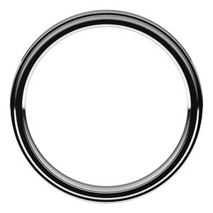 14K X1 White Gold Stepped-Edge Comfort-Fit Flat Band