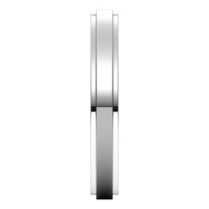 14K X1 White Gold Stepped-Edge Comfort-Fit Flat Band