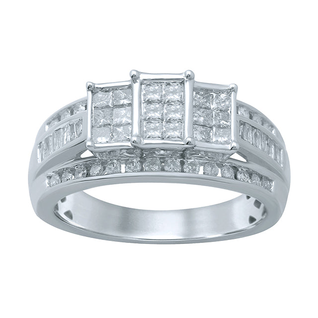 10K White Gold 0.96-1.00 Cttw Diamond Ladies Ring