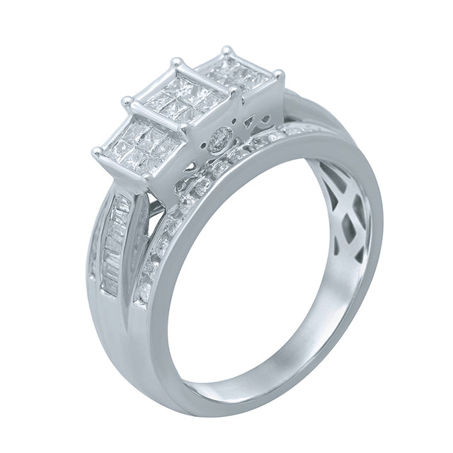 10K White Gold 0.96-1.00 Cttw Diamond Ladies Ring