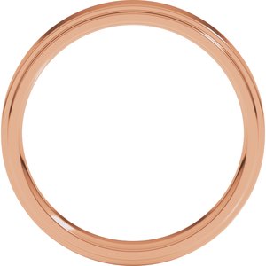 18K Yellow Or White Or Rose Gold Stepped-Edge Comfort-Fit Flat Band