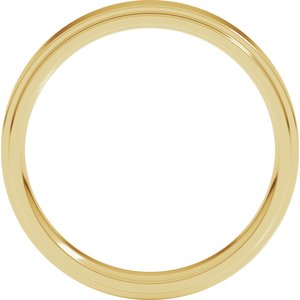 18K Yellow Or White Or Rose Gold Stepped-Edge Comfort-Fit Flat Band