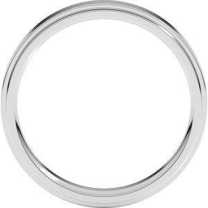 18K Yellow Or White Or Rose Gold Stepped-Edge Comfort-Fit Flat Band