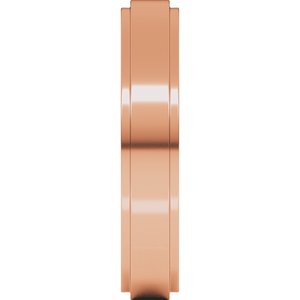 18K Yellow Or White Or Rose Gold Stepped-Edge Comfort-Fit Flat Band