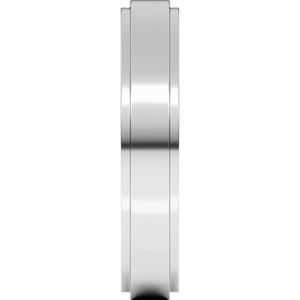 18K Yellow Or White Or Rose Gold Stepped-Edge Comfort-Fit Flat Band