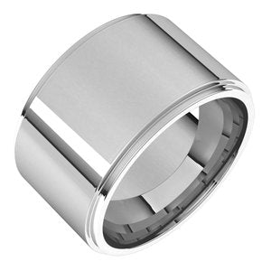 Platinum Stepped-Edge Comfort-Fit Flat Band