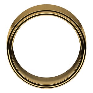 18K Yellow Or White Or Rose Gold Stepped-Edge Comfort-Fit Flat Band