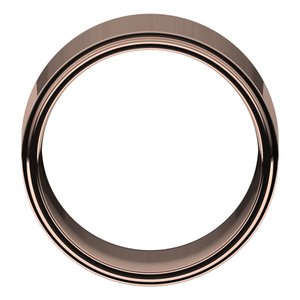 18K Yellow Or White Or Rose Gold Stepped-Edge Comfort-Fit Flat Band
