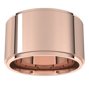 18K Yellow Or White Or Rose Gold Stepped-Edge Comfort-Fit Flat Band