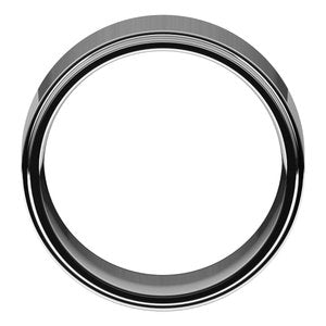 14K X1 White Gold Stepped-Edge Comfort-Fit Flat Band