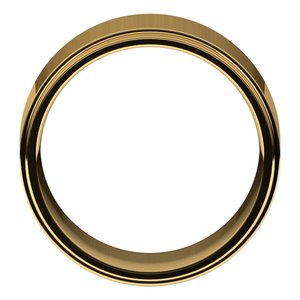 18K Yellow Or White Or Rose Gold Stepped-Edge Comfort-Fit Flat Band