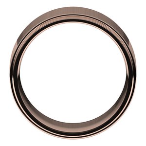18K Yellow Or White Or Rose Gold Stepped-Edge Comfort-Fit Flat Band
