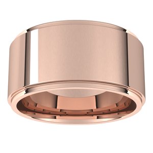 18K Yellow Or White Or Rose Gold Stepped-Edge Comfort-Fit Flat Band