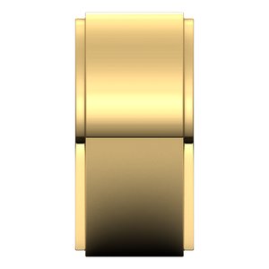 18K Yellow Or White Or Rose Gold Stepped-Edge Comfort-Fit Flat Band
