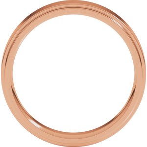 18K Yellow Or White Or Rose Gold Stepped-Edge Comfort-Fit Flat Band