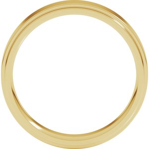 18K Yellow Or White Or Rose Gold Stepped-Edge Comfort-Fit Flat Band