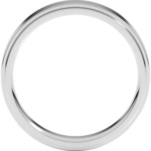 18K Yellow Or White Or Rose Gold Stepped-Edge Comfort-Fit Flat Band