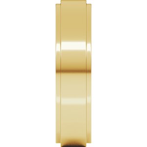18K Yellow Or White Or Rose Gold Stepped-Edge Comfort-Fit Flat Band
