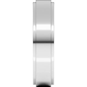 18K Yellow Or White Or Rose Gold Stepped-Edge Comfort-Fit Flat Band